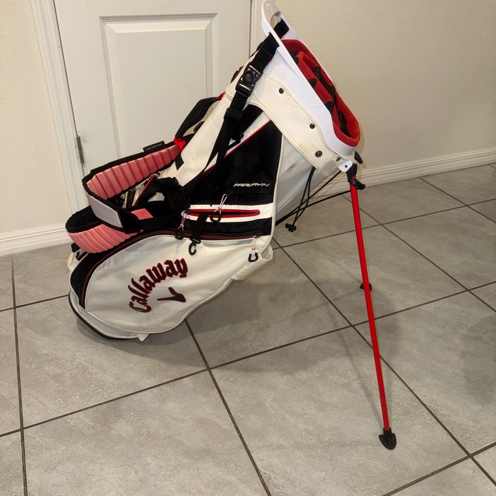 Callaway Fairway 14 Stand Bag Pine Valley White Black Red 14-Way Golf Bag